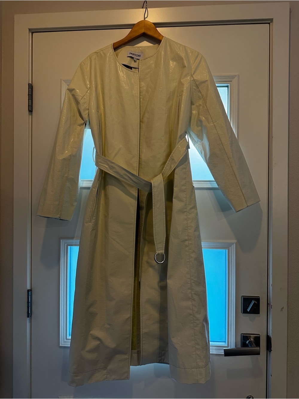 Partow Aiden coated  belted trench coat $2995 size 6 - Picture 6 of 7